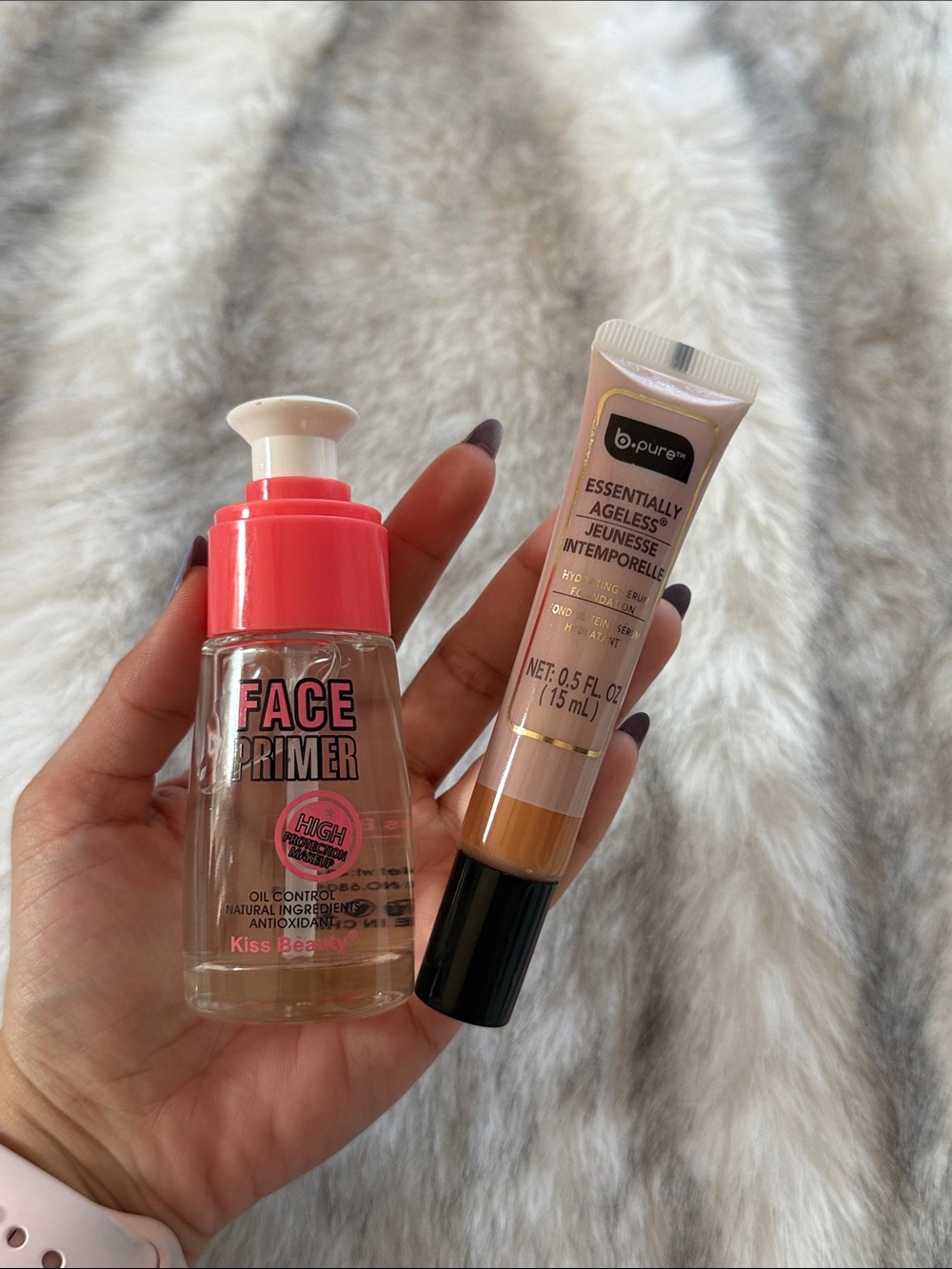 b.pure Essentially Ageless Skin foundation + Kiss Beauty Face Primer
